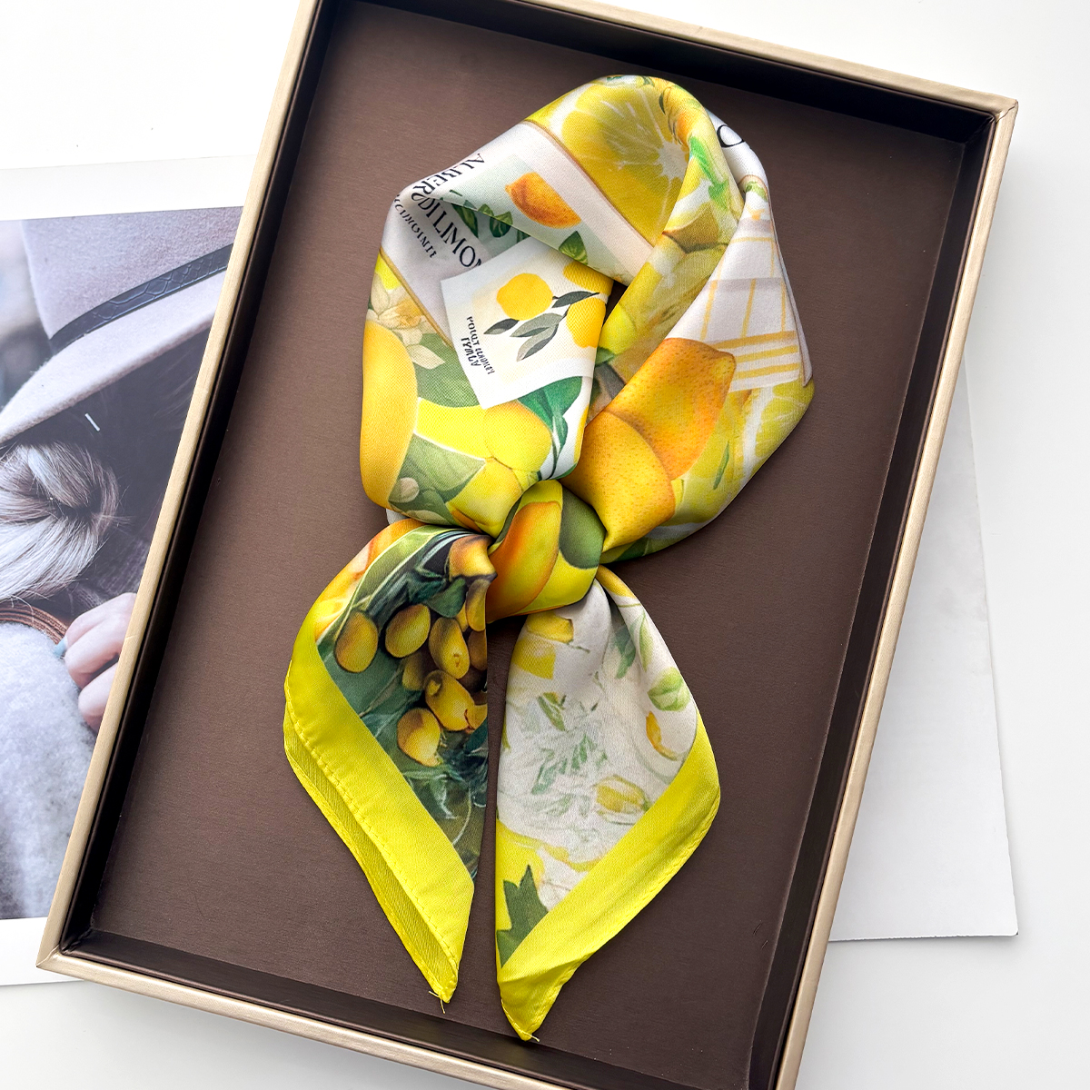 Face Scarf Mask - Luxury Floral Square Scarf Soft Satin