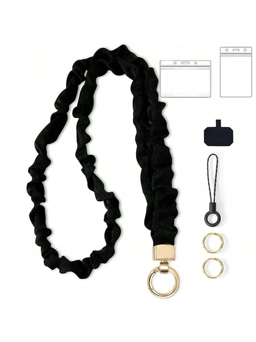 Lanyard Badge Holder - Stretchy Scrunchie Lanyard For ID Badges