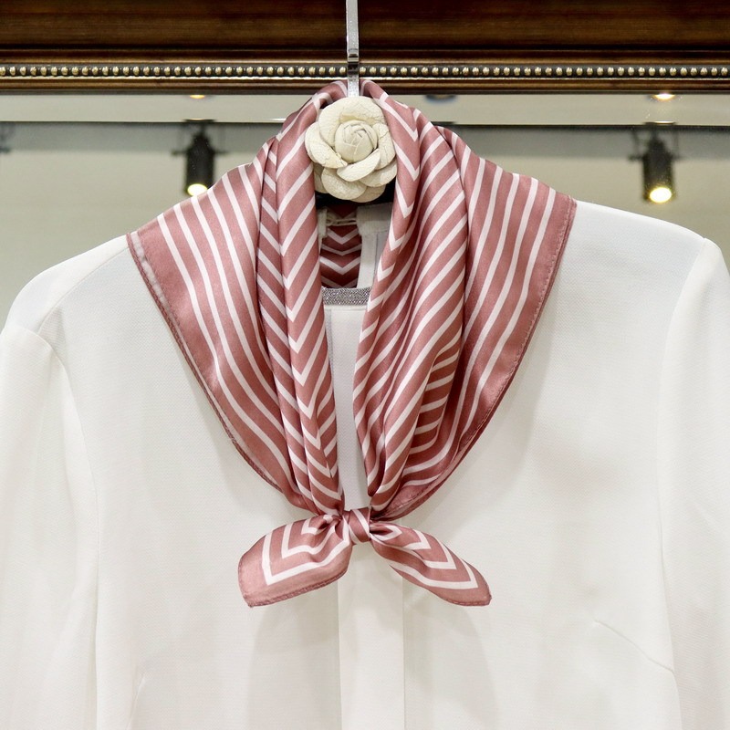 100% Pure Silk Scarf Women Hij - Silk Tie Striped review and price