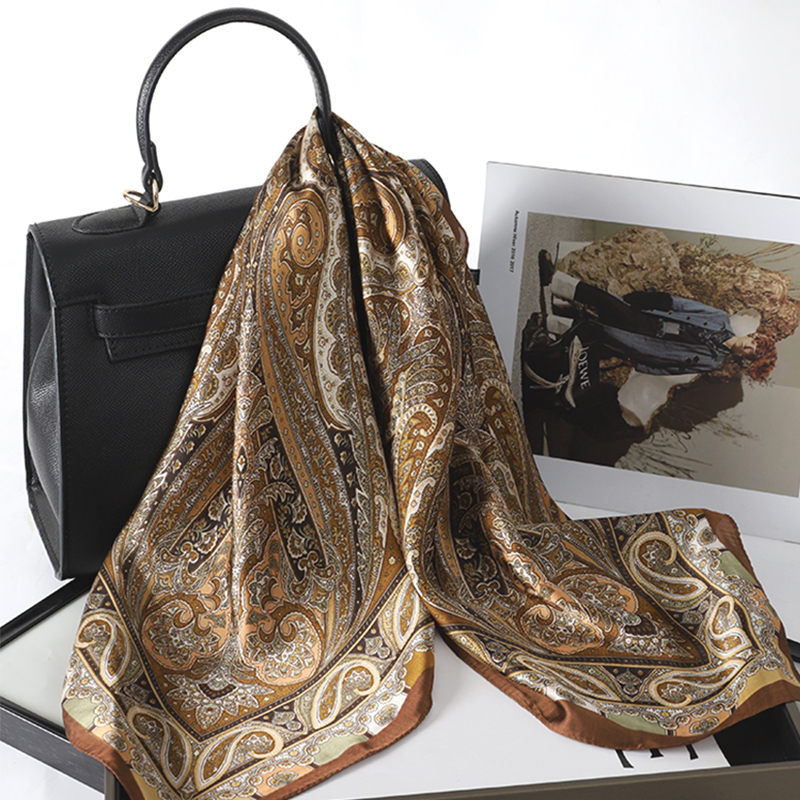 Bohemian Style Print Luxury Br - Scarf Silk Square review and price