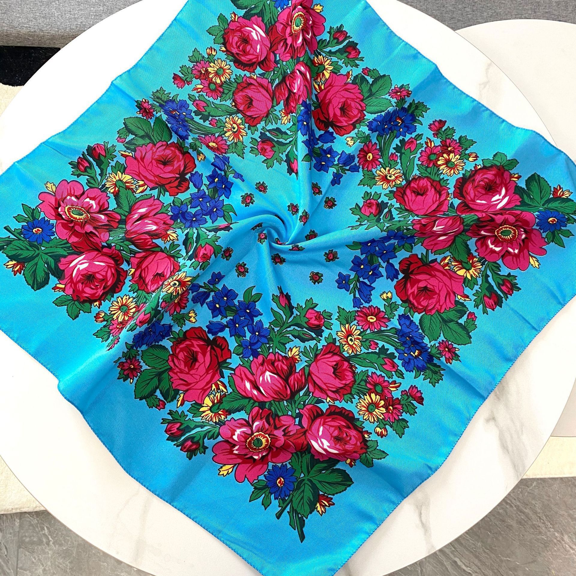 70*70cm Russian Floral Square  - Bandana Cotton review and price