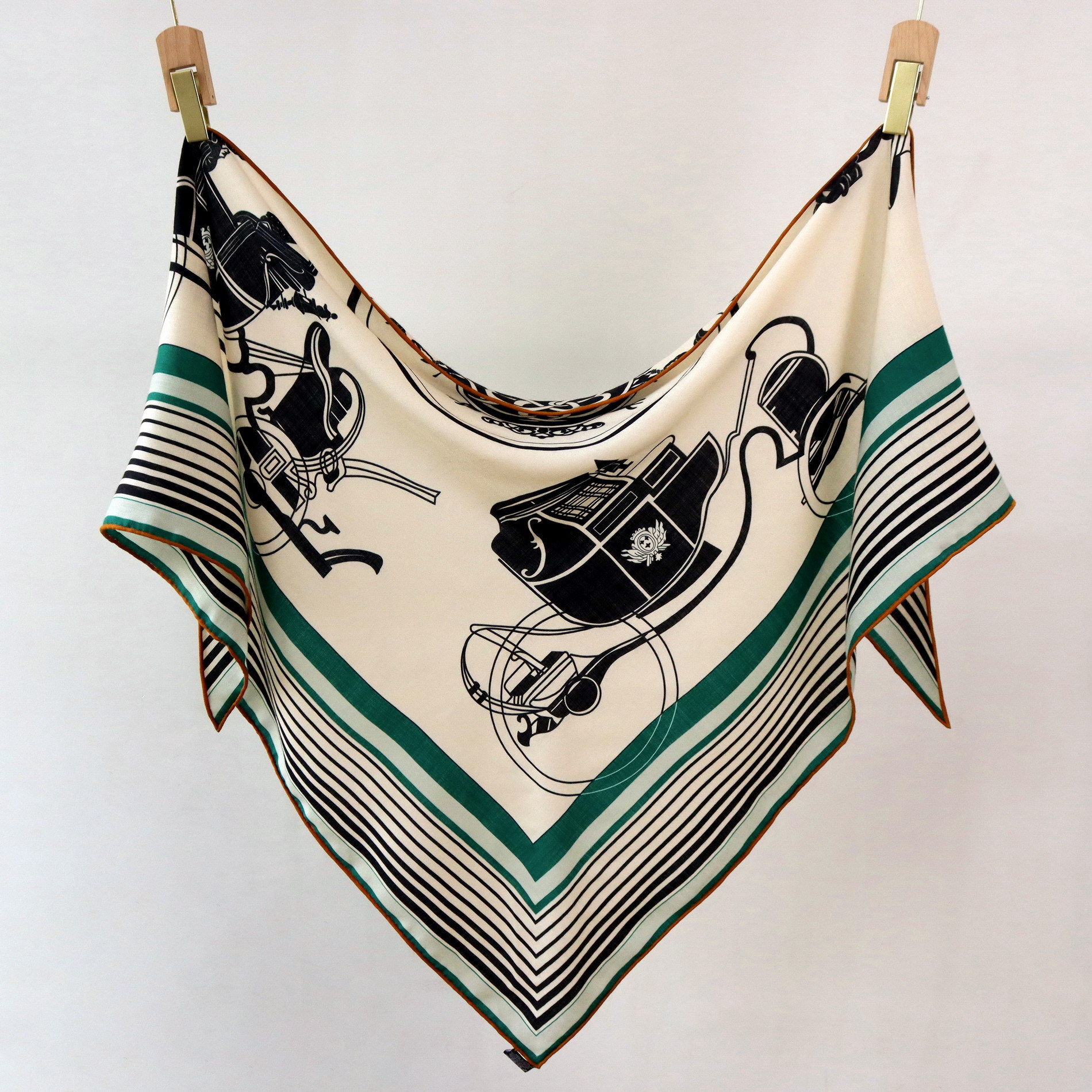 Vintage Equestrian Print Silk  - Pashmina Wrap Large review and price