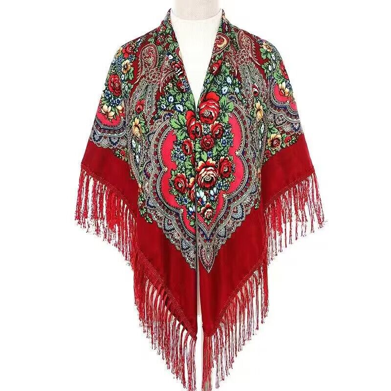 130*130cm Ethnic Printed Squar - Woven Scarf Blanket review and price