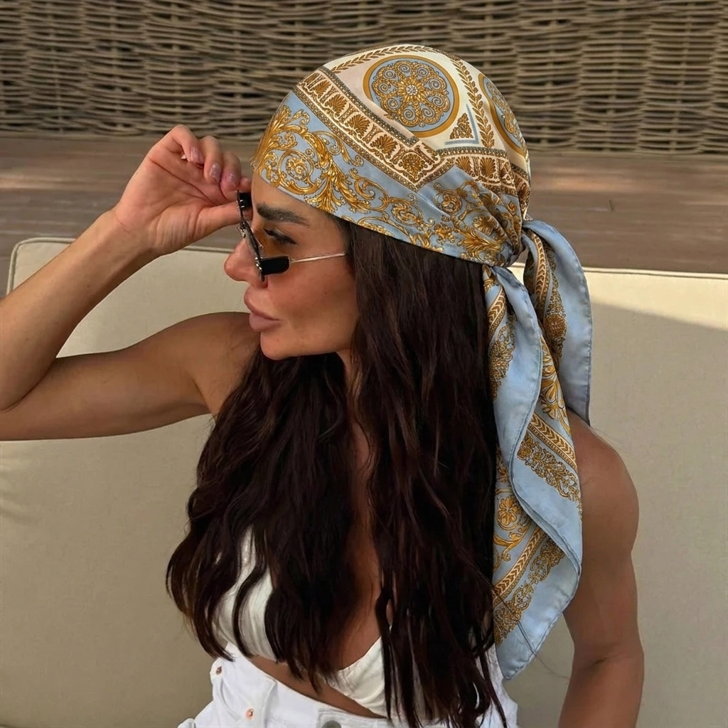 Silk Shawl Satin Square Scarf  - Head Wrap Turban review and price