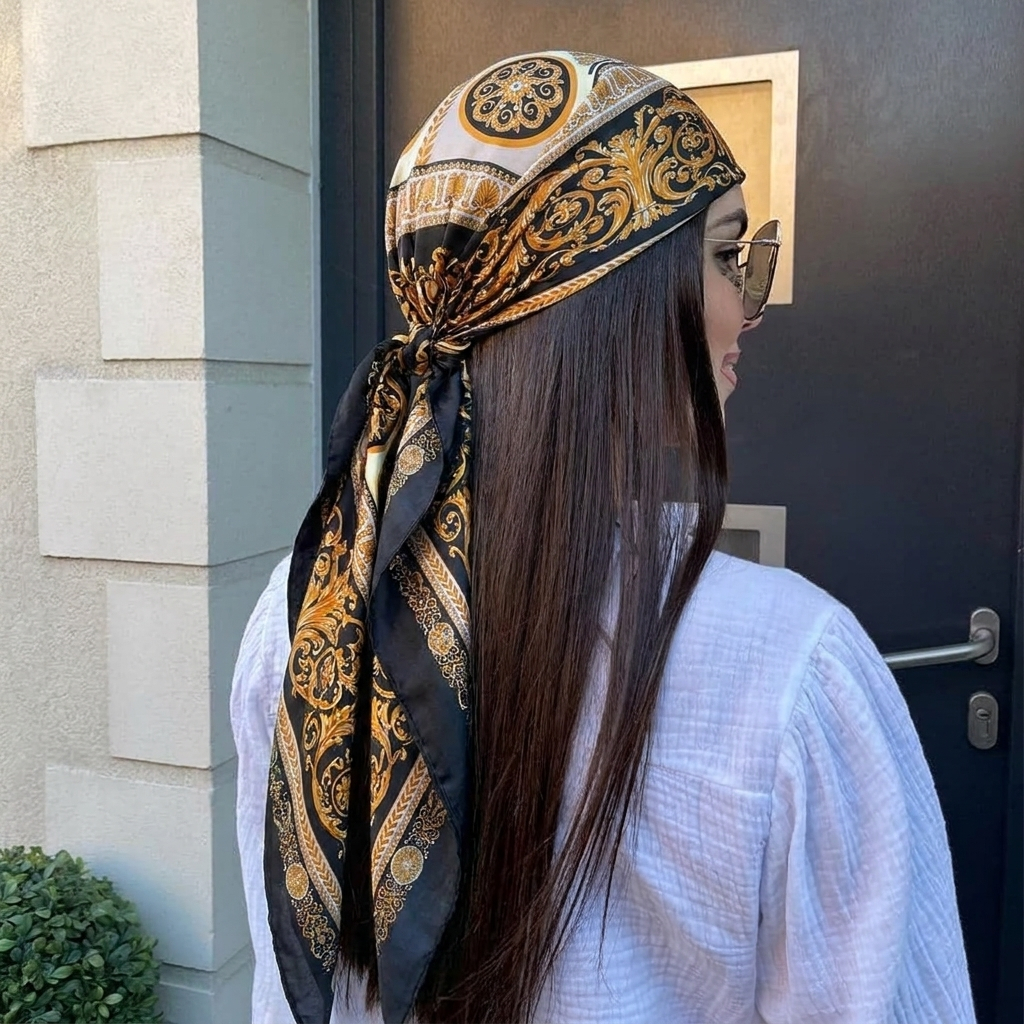 Silk Shawl Satin Square Scarf  - Head Wrap Turban review and price