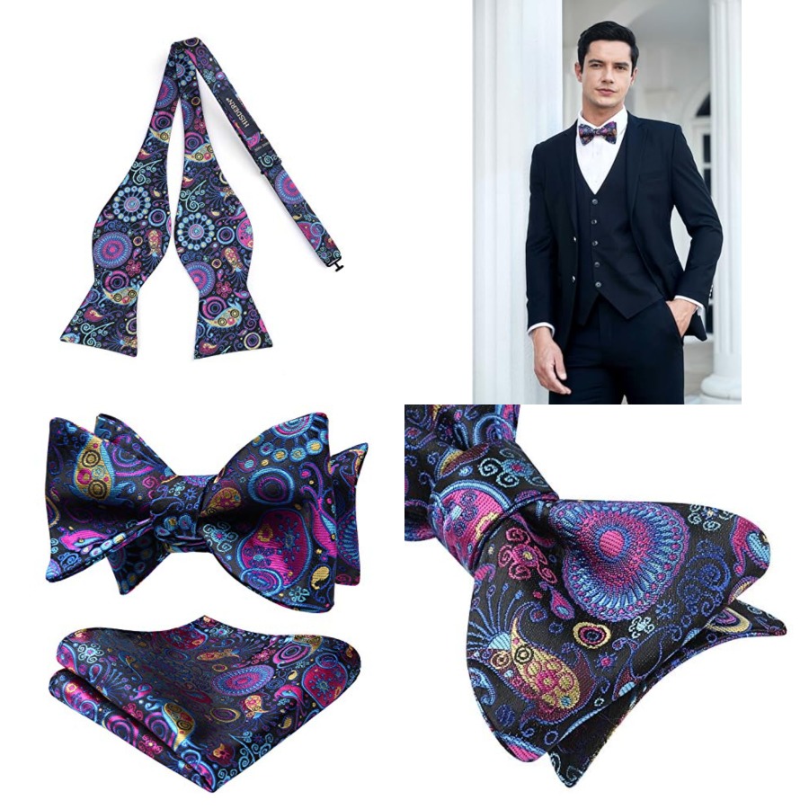 Bow Ties for Men Floral Bowtie - Pocket Square Set review and price