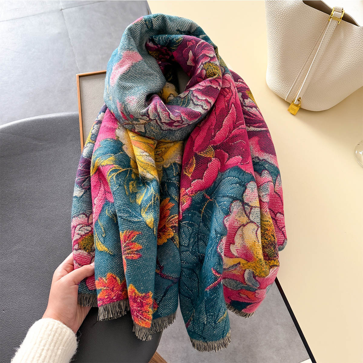 Warm Cashmere Scarf Women Shaw - Woven Scarf Blanket review and price