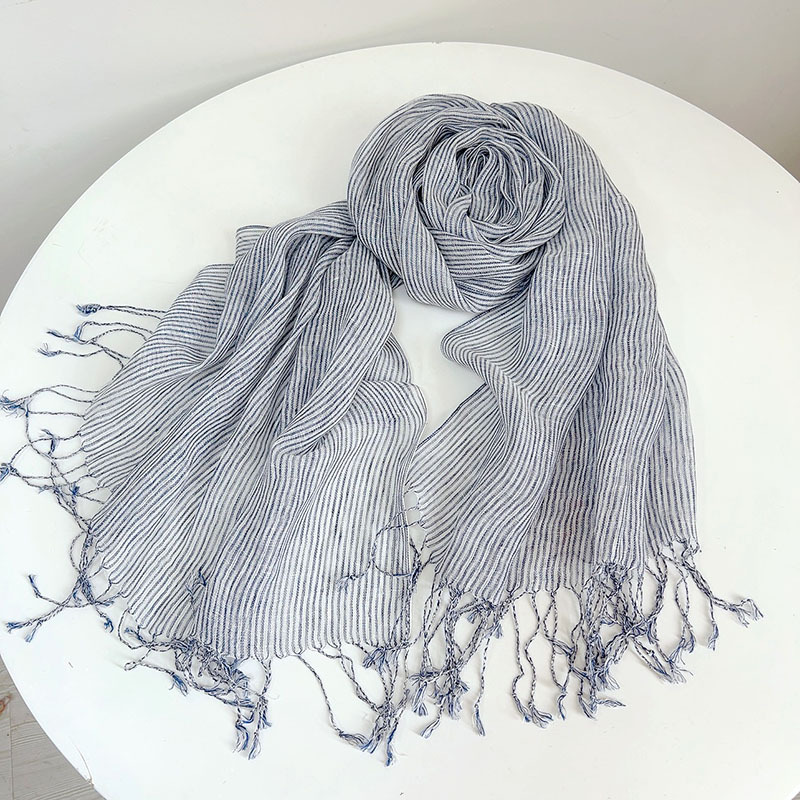Retro Stripe 100% Linen scarf  - Ascot Neck Scarf review and price