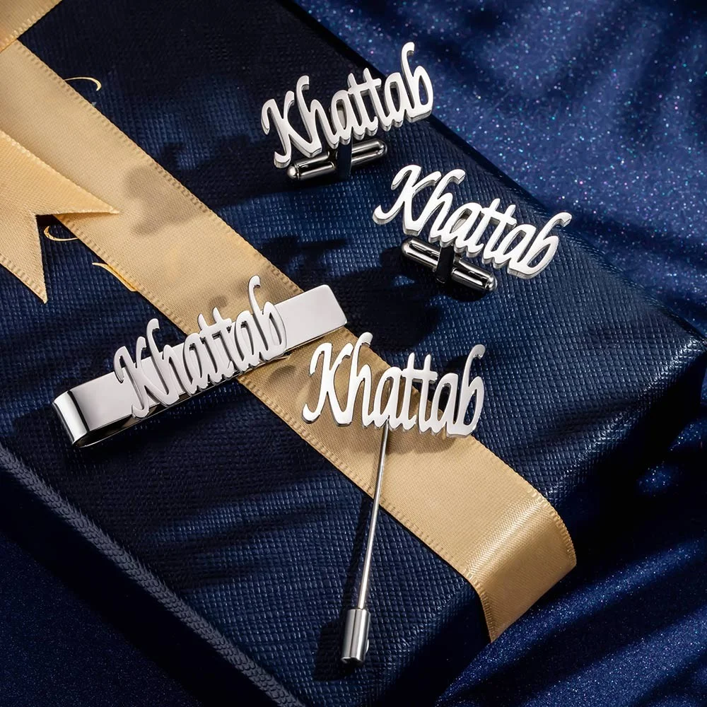 Personalized Cufflinks/Lapel P - Tie Bar Set Gift review and price