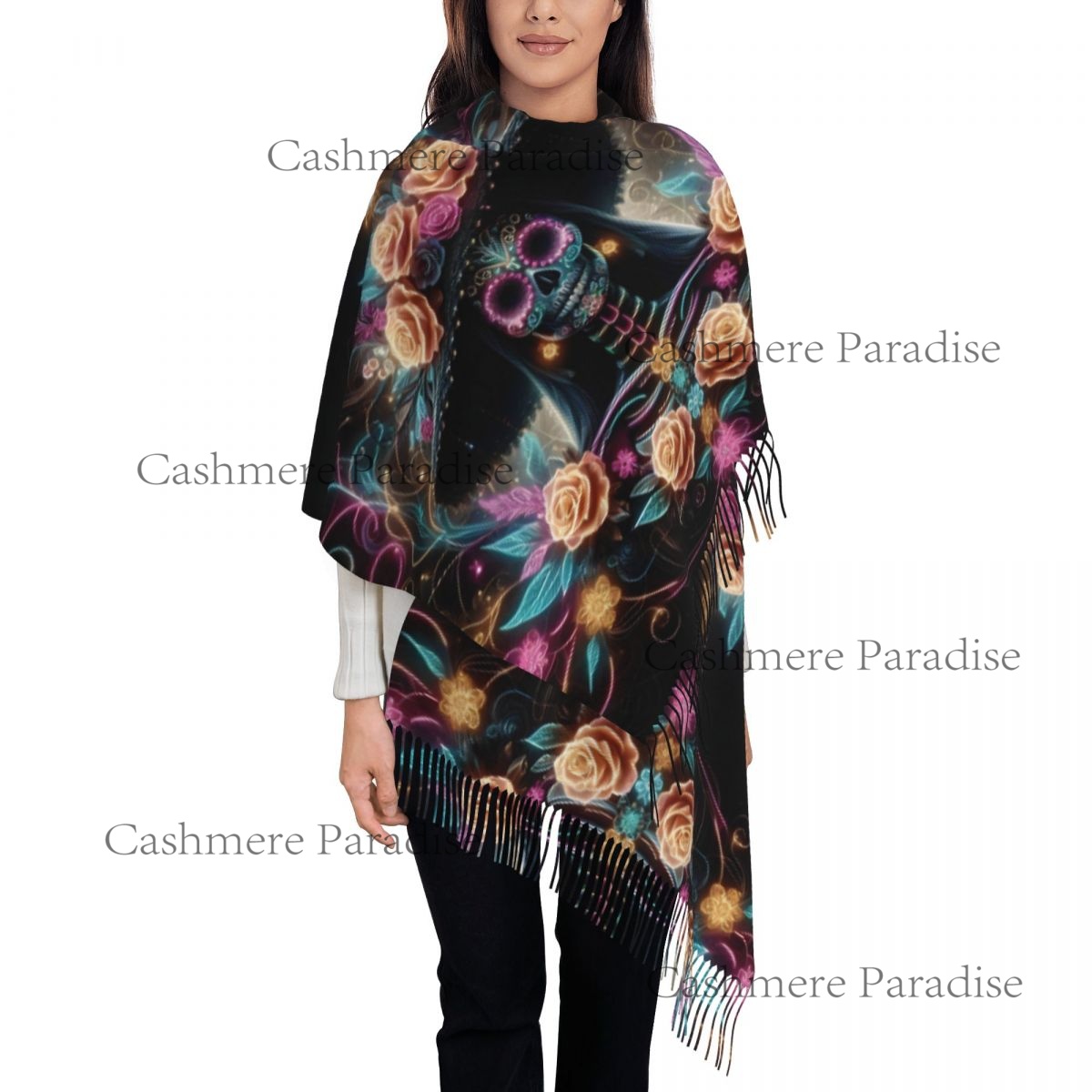 Mexico Skull Woman Vintage Sty - Pashmina Wrap Large review and price