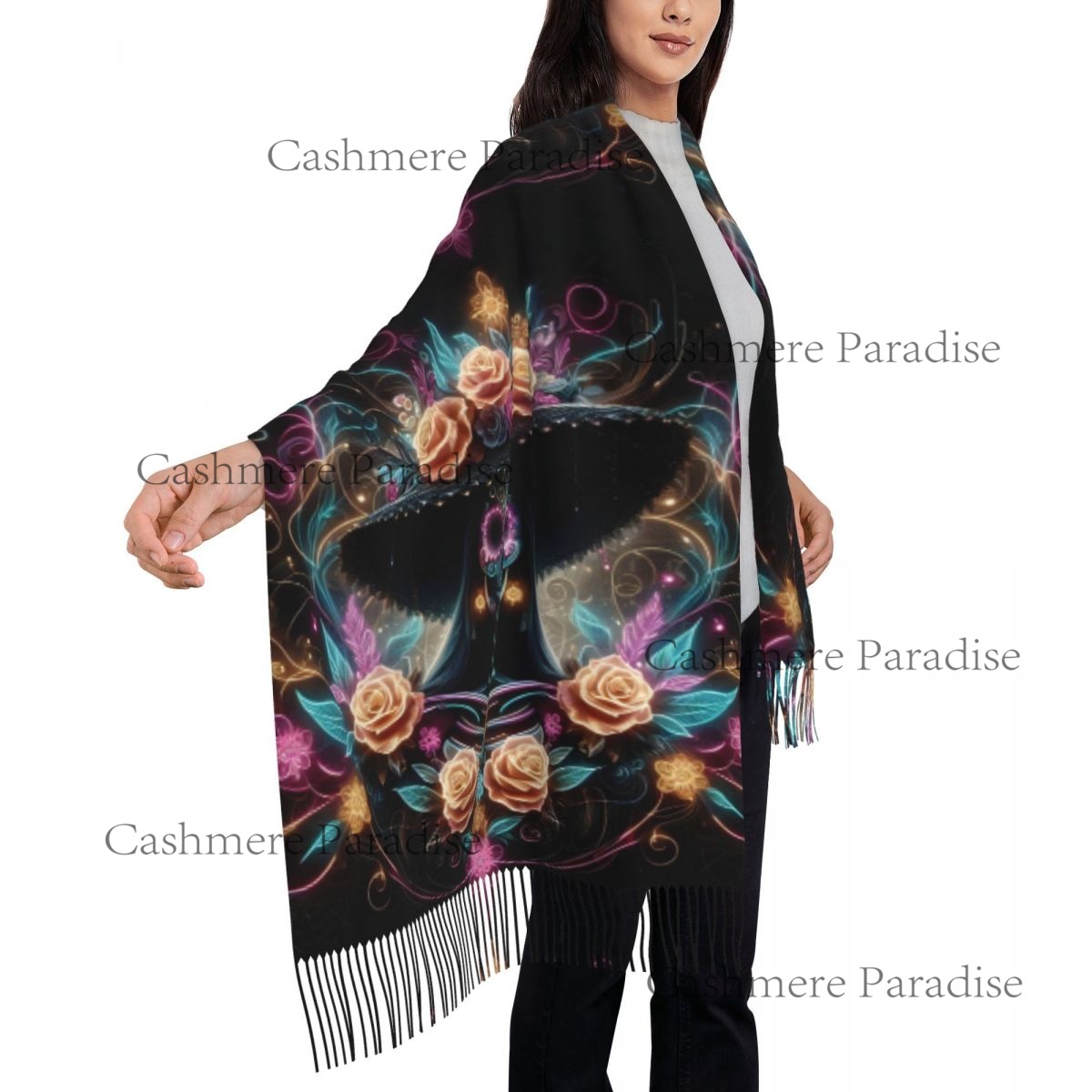 Mexico Skull Woman Vintage Sty - Pashmina Wrap Large review and price