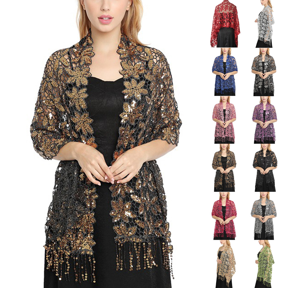Bridal Wedding Hollow Sequin L - Stole Wedding Shawl review and price