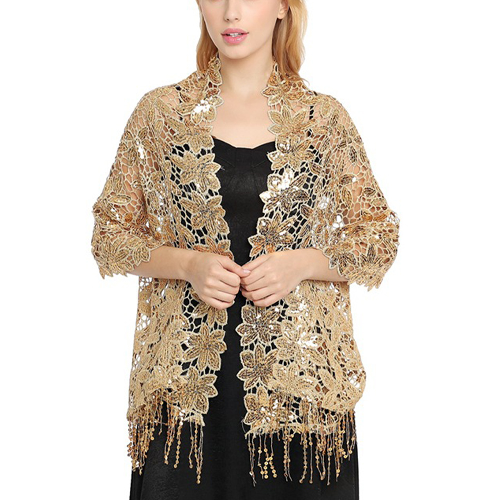 Bridal Wedding Hollow Sequin L - Stole Wedding Shawl review and price