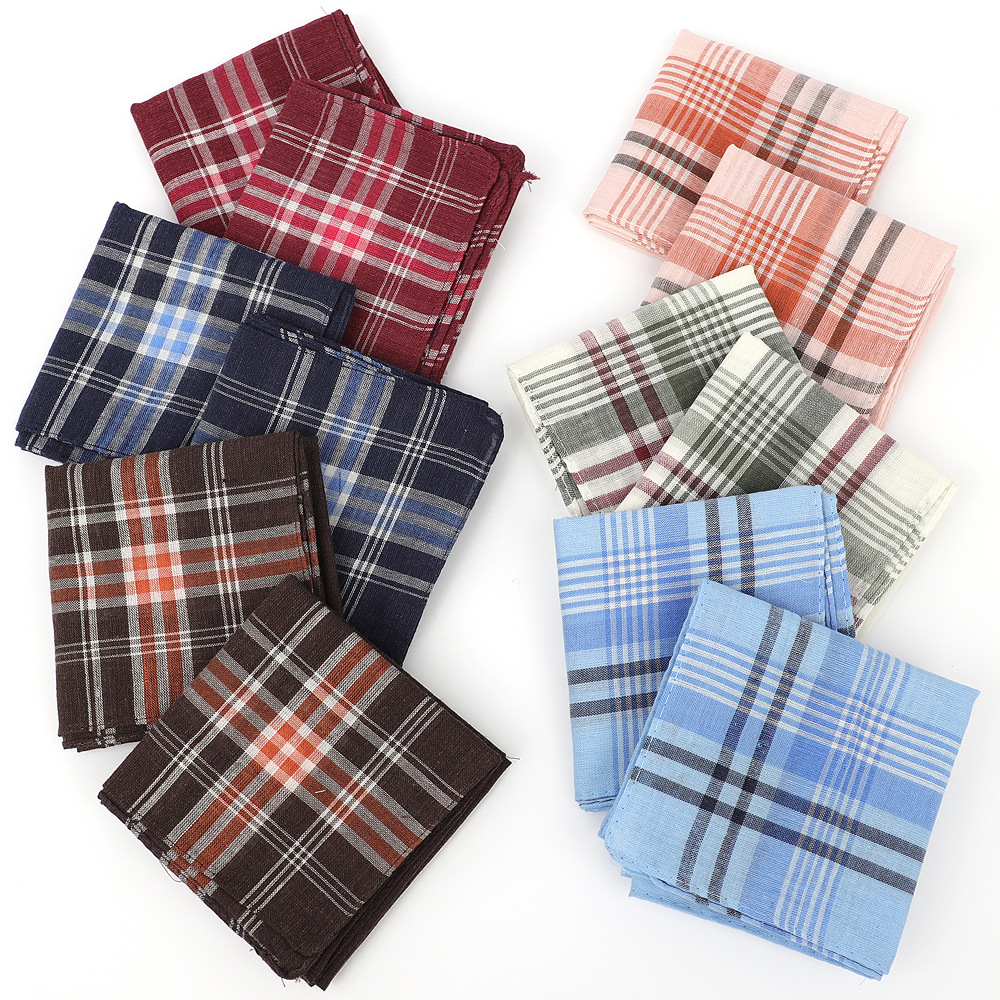 6pcs Men's Mixed Color Plaid S - Handkerchief Cotton Men review and price