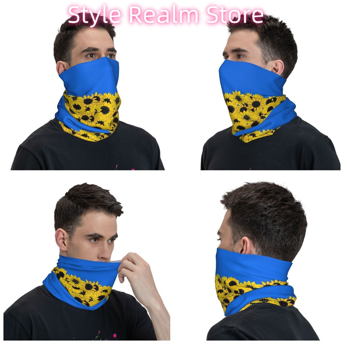 Blue Sunflower Printed Winter  - Neck Warmer Tube review and price