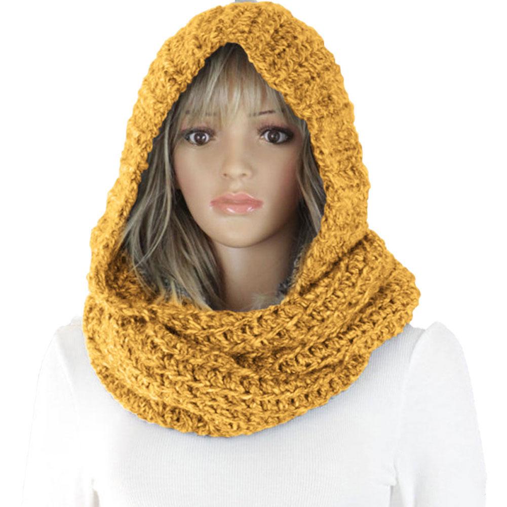Knitted Hooded Scarf Winter Wo - Infinity Scarf Knit review and price