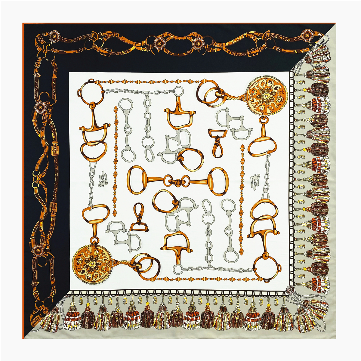 90cm Luxury Rope Tassels Twill - Scarf Silk Square review and price