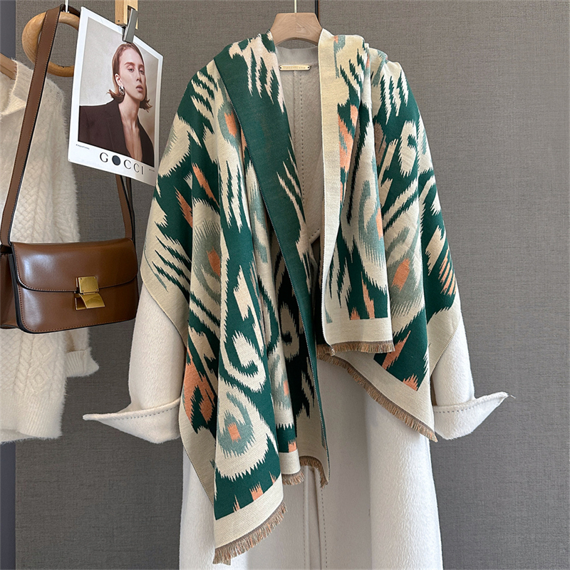 2025 Brand Warm Cashmere Ponch - Woven Scarf Blanket review and price