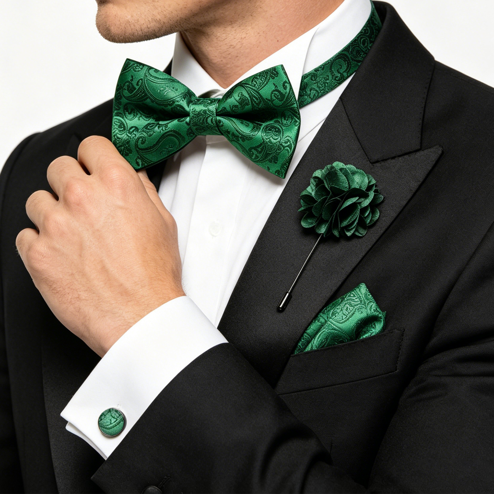 36pcs Black Silk Jacquard Pais - Bow Tie Pre Tied review and price