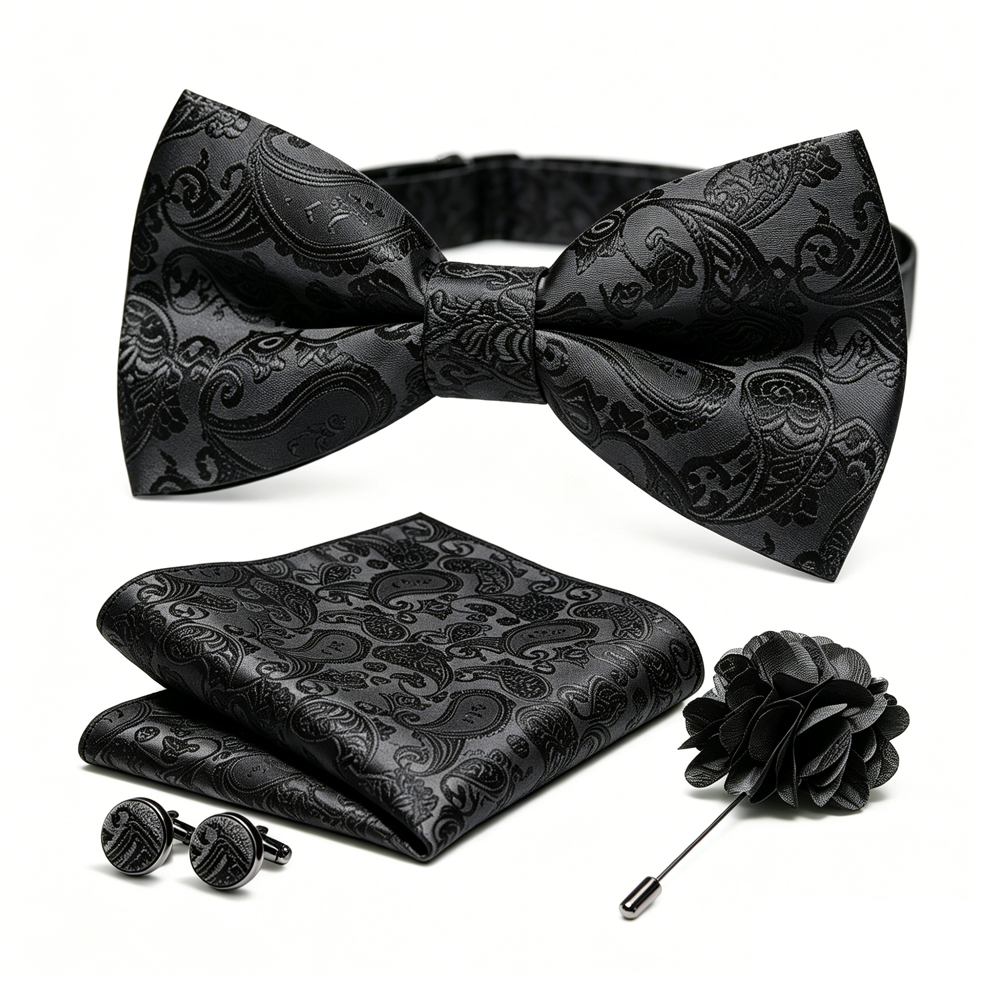 36pcs Black Silk Jacquard Pais - Bow Tie Pre Tied review and price