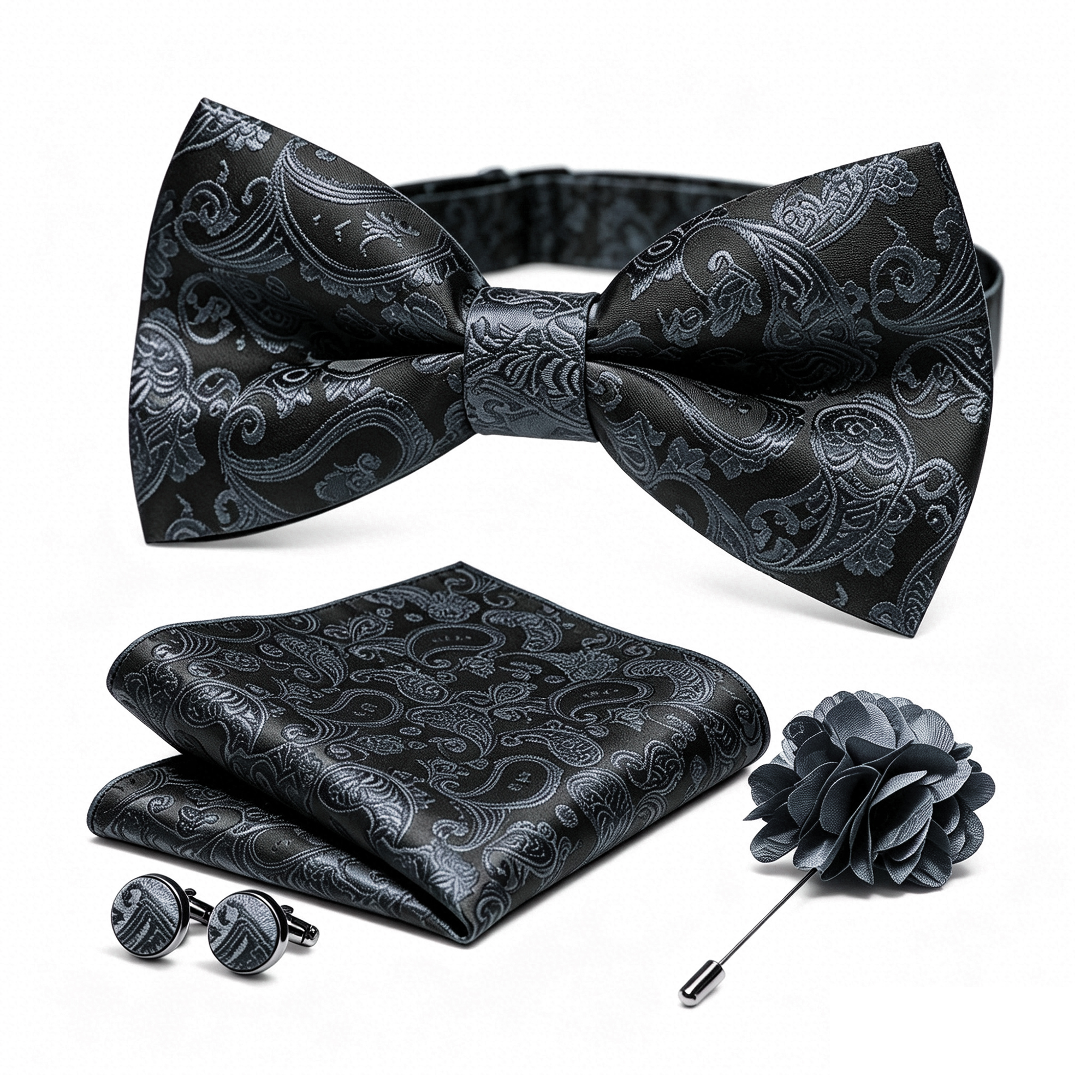 36pcs Black Silk Jacquard Pais - Bow Tie Pre Tied review and price