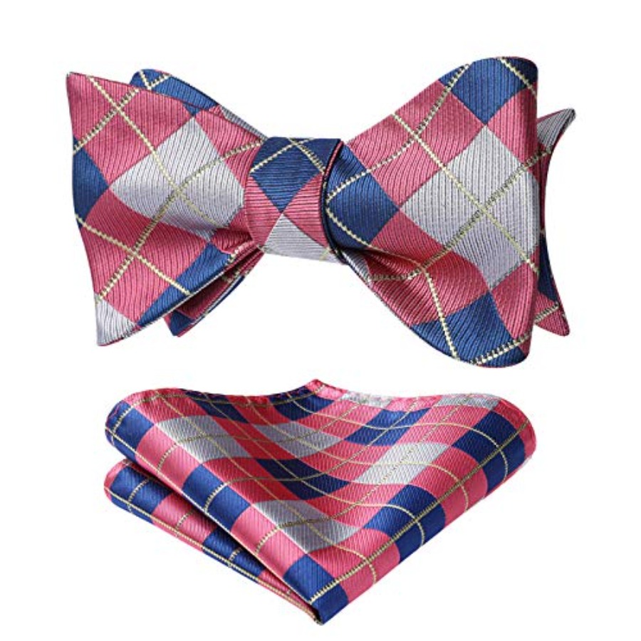 Bow Ties for Men Check Plaid S - Pocket Square Set review and price