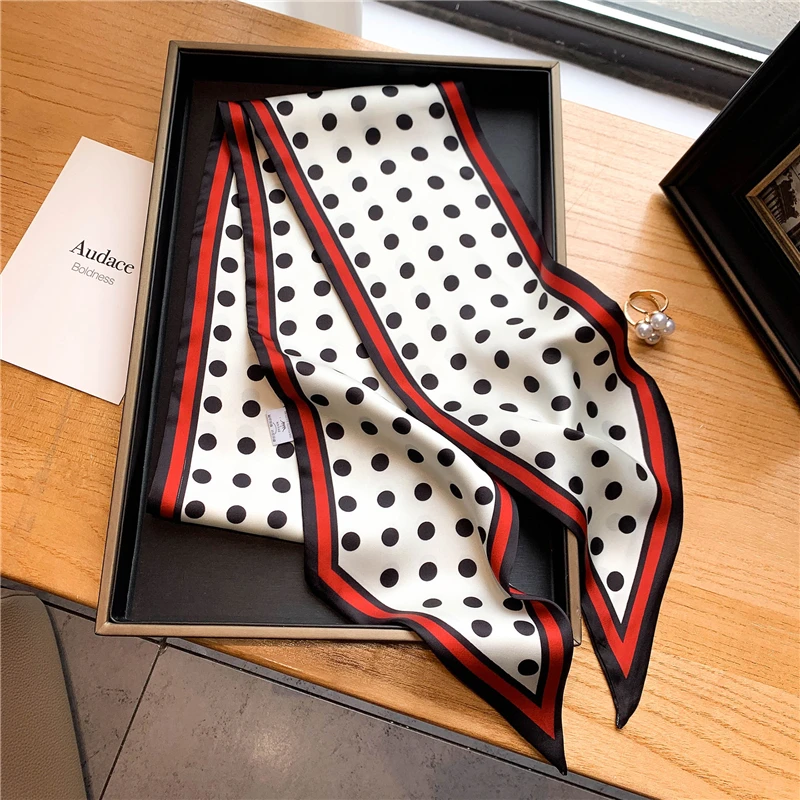 Luxury Long Silk Scarf Female  - Silk Neck Scarf review and price