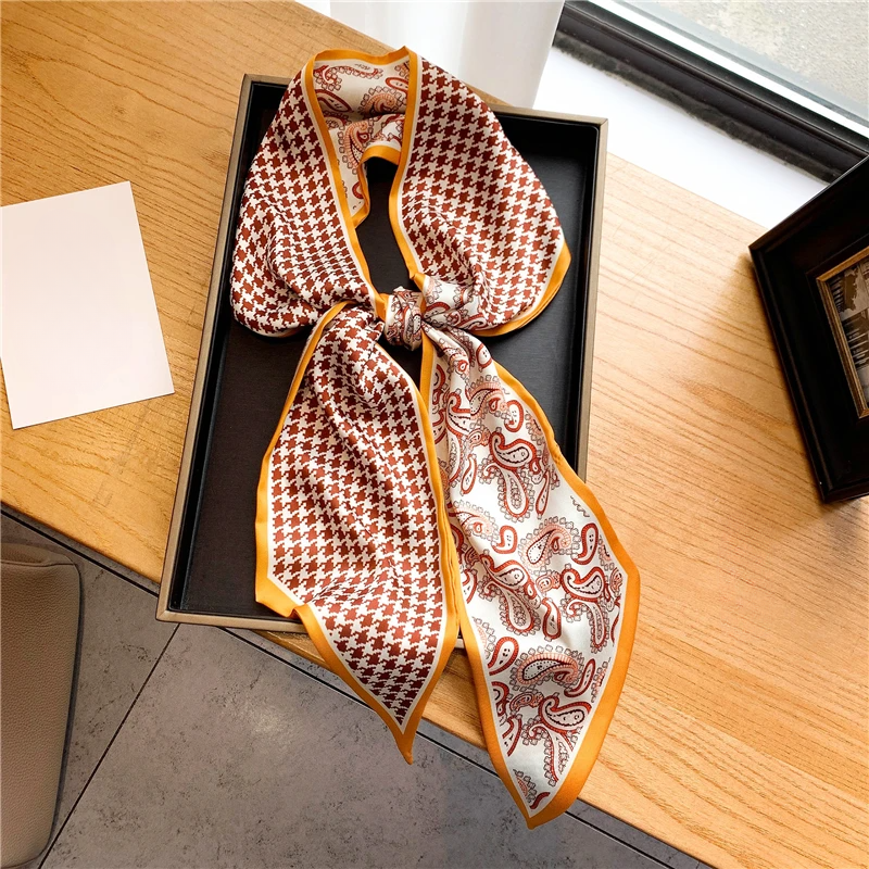 Luxury Long Silk Scarf Female  - Silk Neck Scarf review and price
