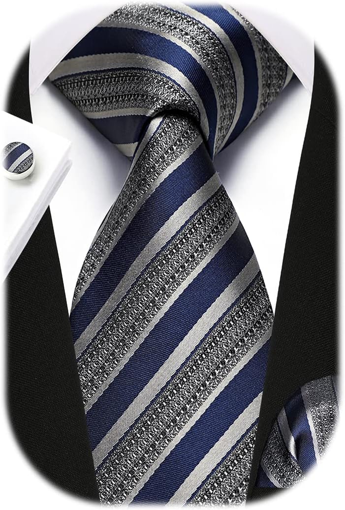 Men's Stripe Tie & Pocket Squa - Handkerchief Cotton Men review and price