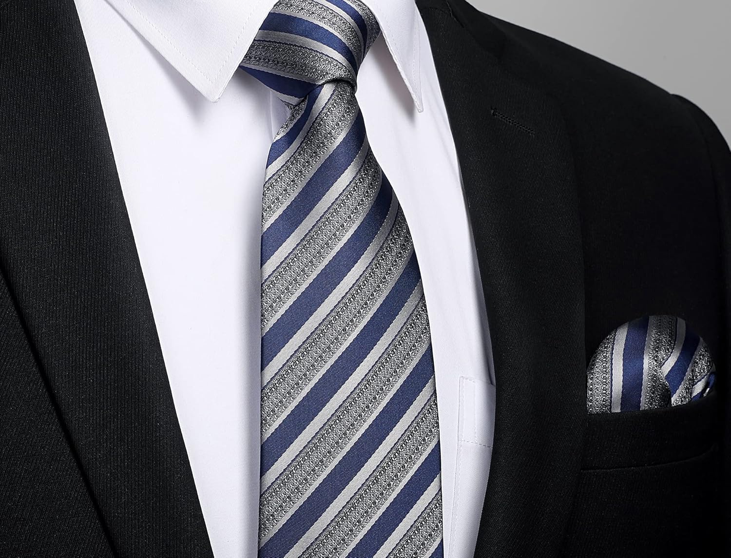 Men's Stripe Tie & Pocket Squa - Handkerchief Cotton Men review and price