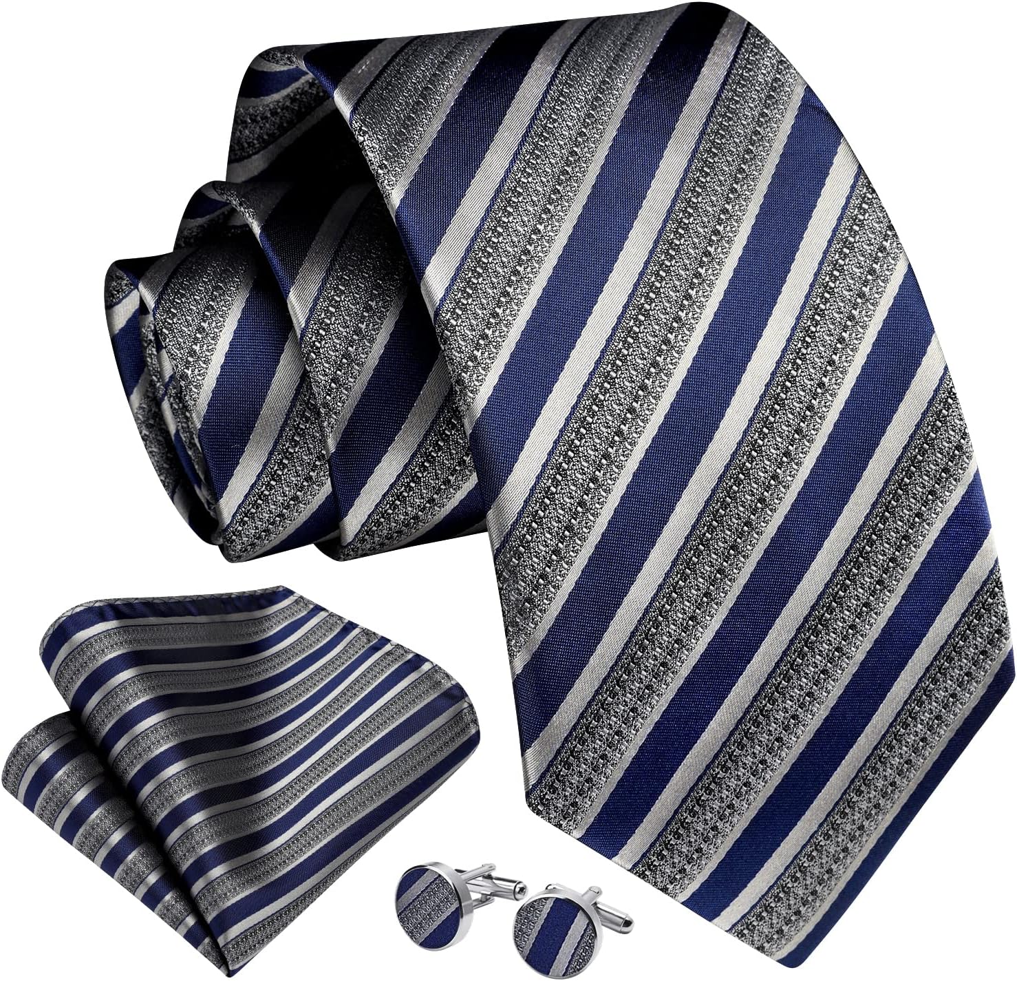 Men's Stripe Tie & Pocket Squa - Handkerchief Cotton Men review and price