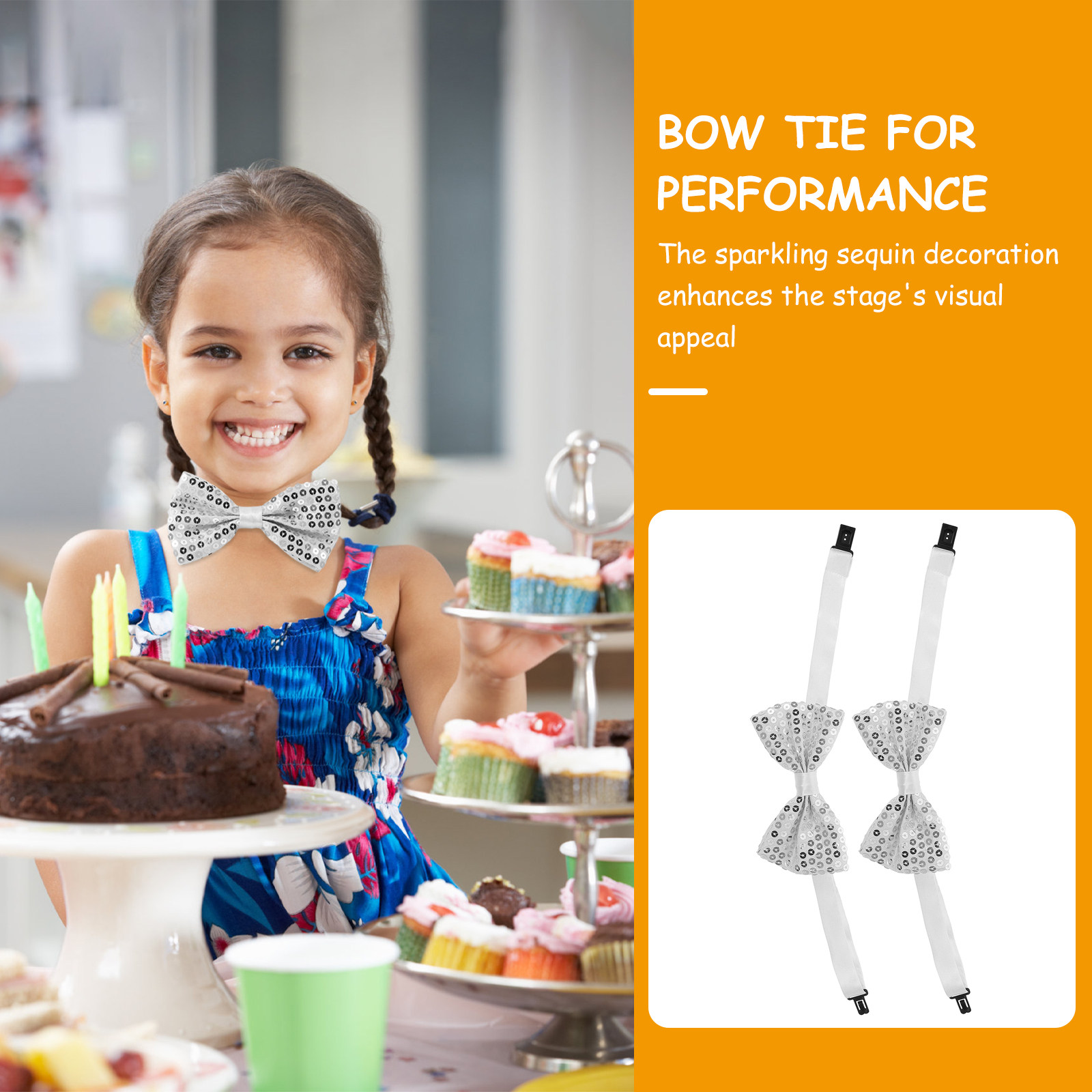 5Pcs Sequin Bow Ties for Kids  - Bow Tie Pre Tied review and price