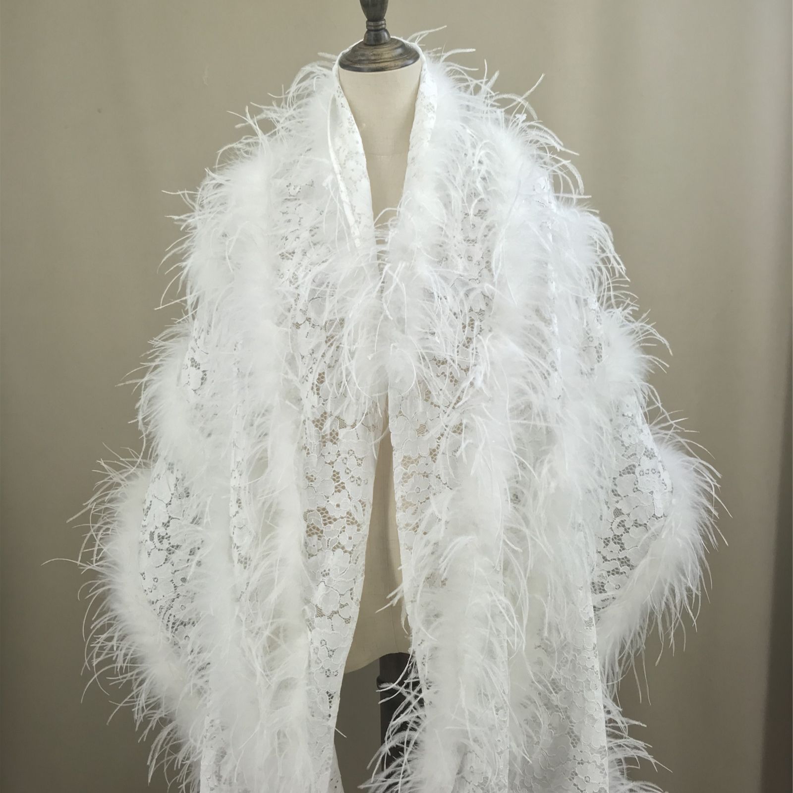 Real Ostrich Feather Lace Shaw - Stole Wedding Shawl review and price