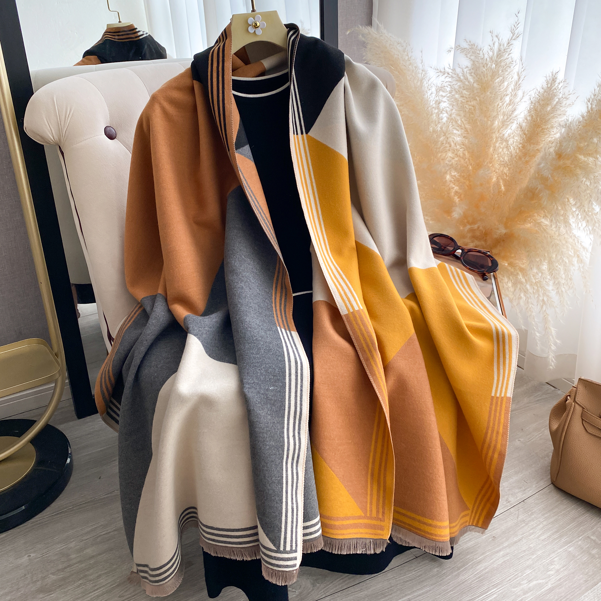 2025 Luxury Winter Cashmere Sc - Woven Scarf Blanket review and price