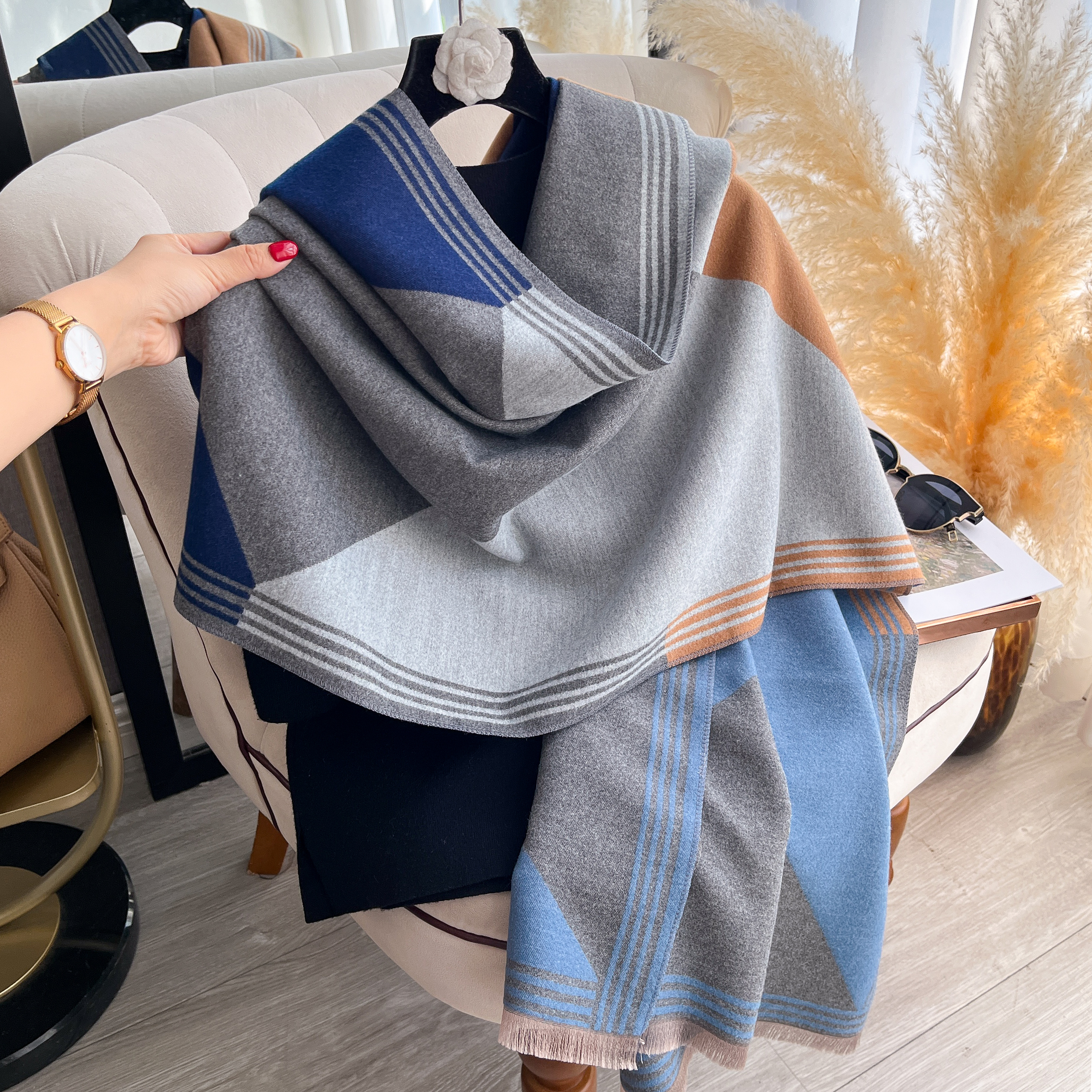 2025 Luxury Winter Cashmere Sc - Woven Scarf Blanket review and price