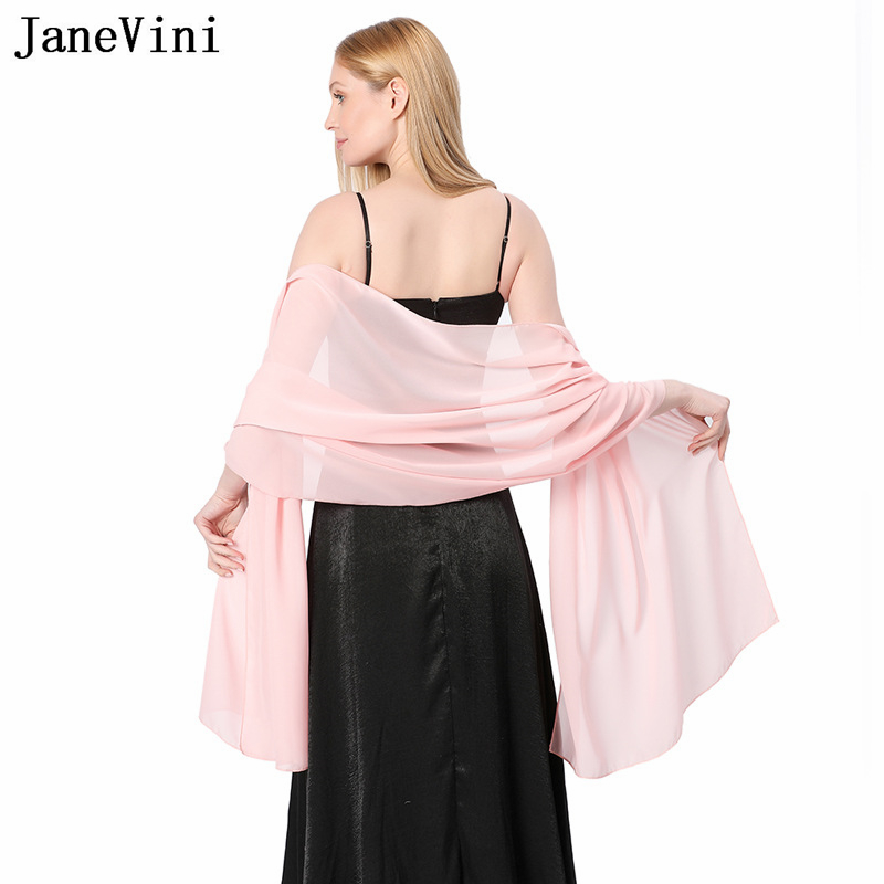 JaneVini Elegant Pink Chiffon  - Stole Wedding Shawl review and price