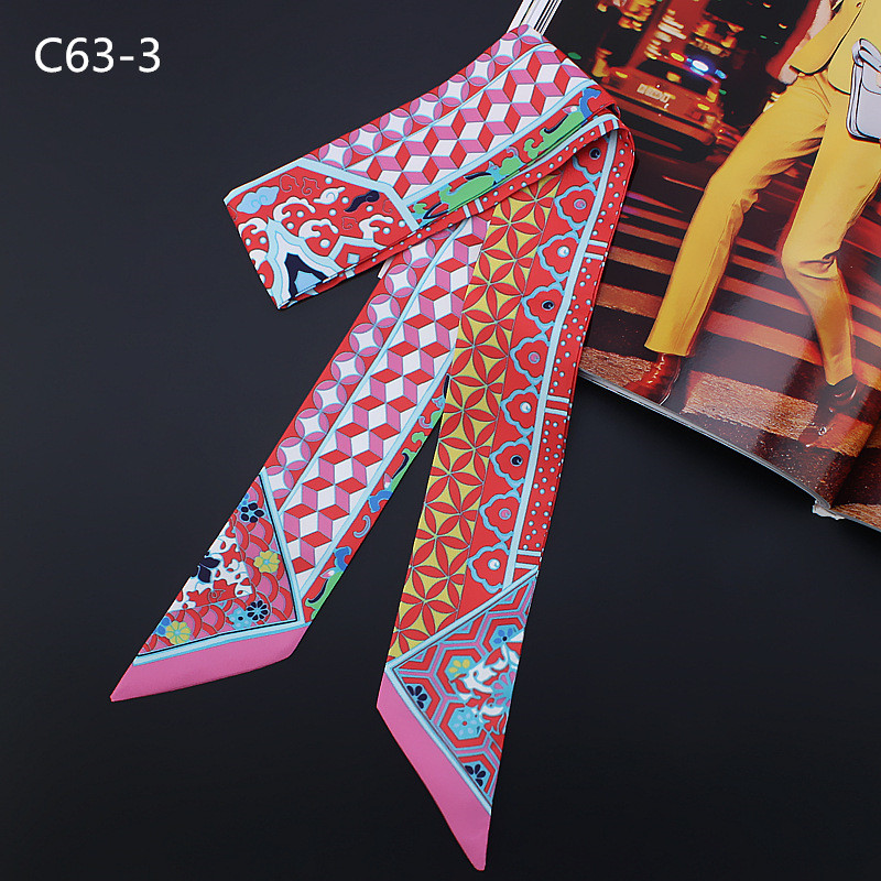 New Geometric Floral Print Sil - Silk Neck Scarf review and price