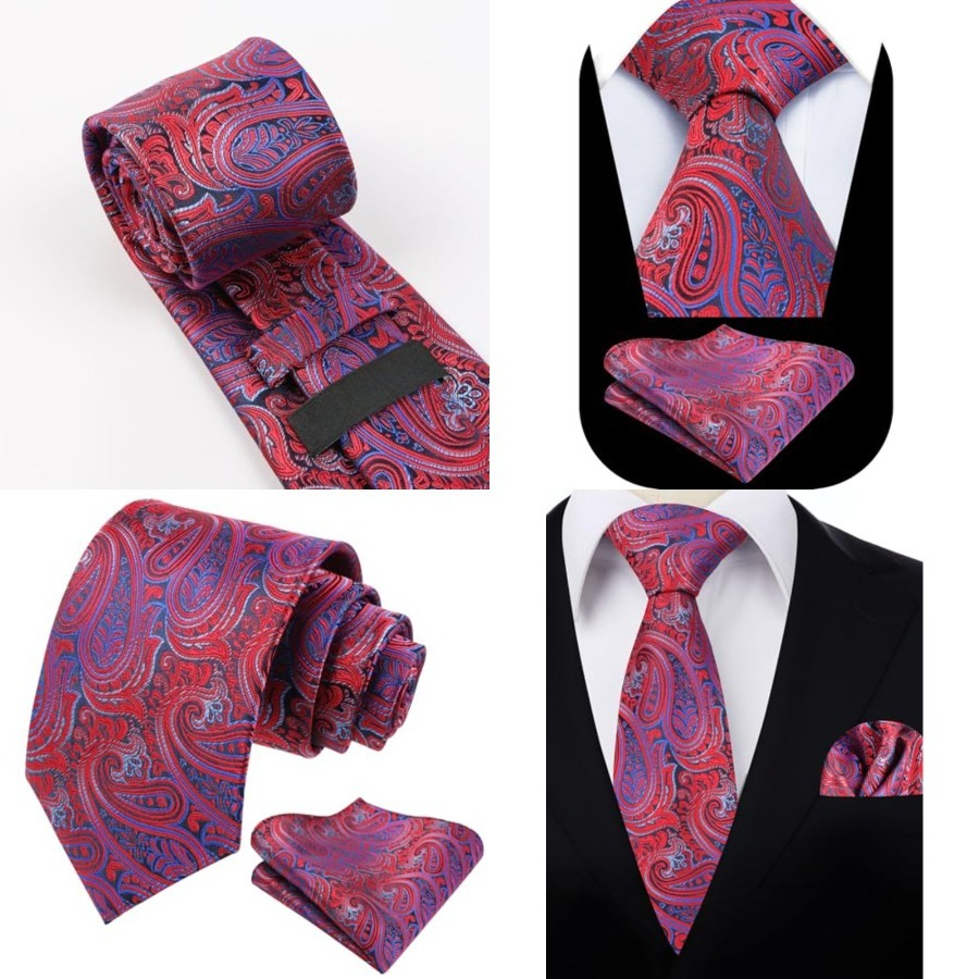 Mens Gradient Paisley Necktie  - Pocket Square Set review and price