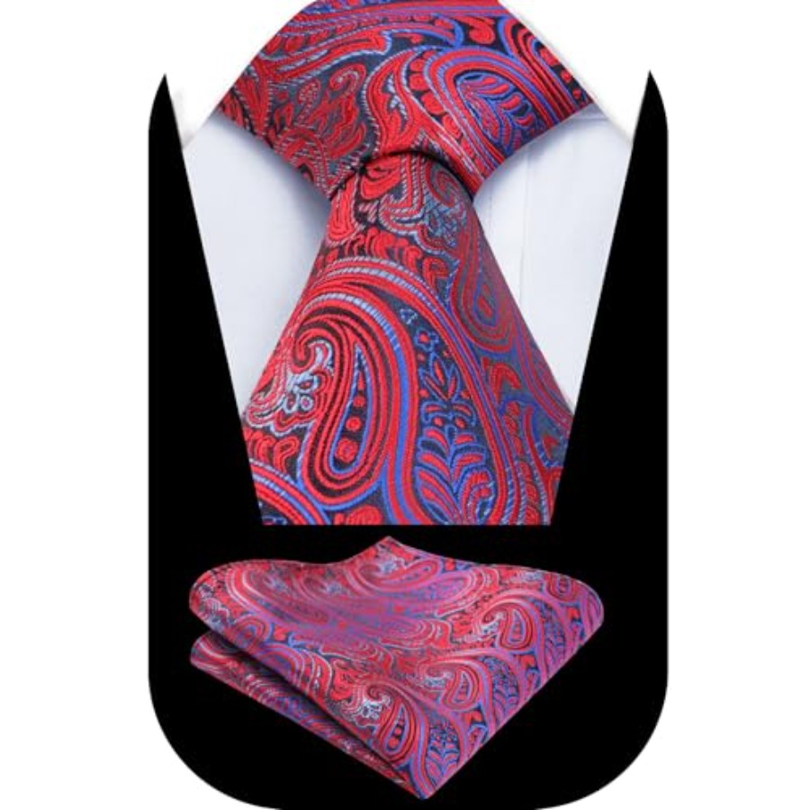 Mens Gradient Paisley Necktie  - Pocket Square Set review and price