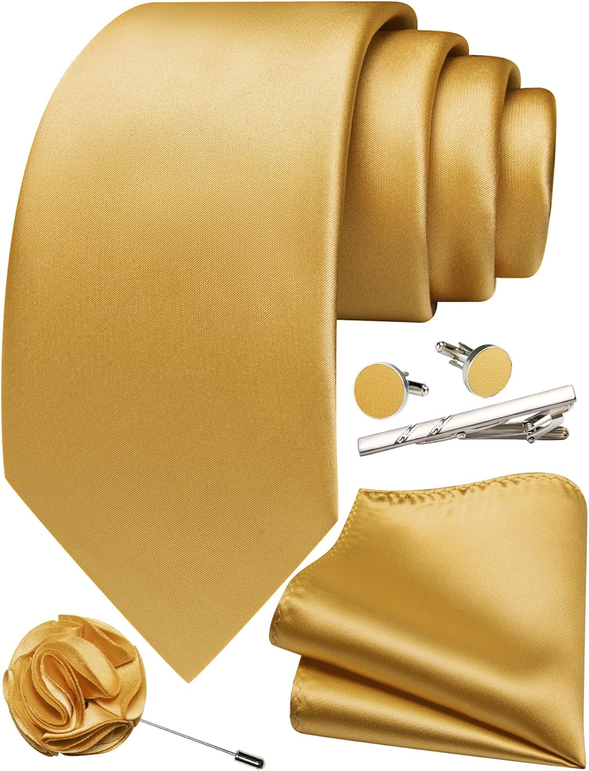 5Pcs Men's Silk Satin Tie Set  - Pocket Square Set review and price