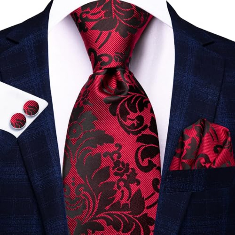 Silk Ties for Men Plaid Paisle - Pocket Square Set review and price