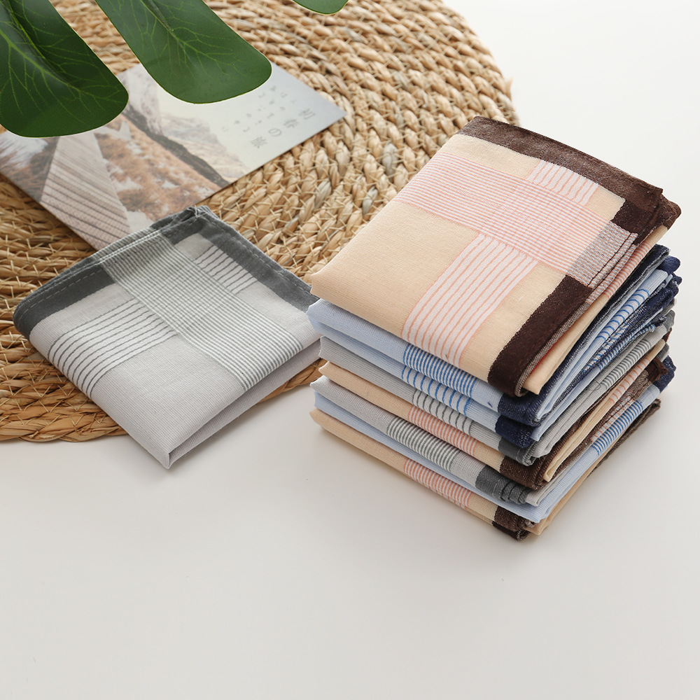 12Pcs 100% Cotton Yarn Dyed Ha - Handkerchief Cotton Men review and price