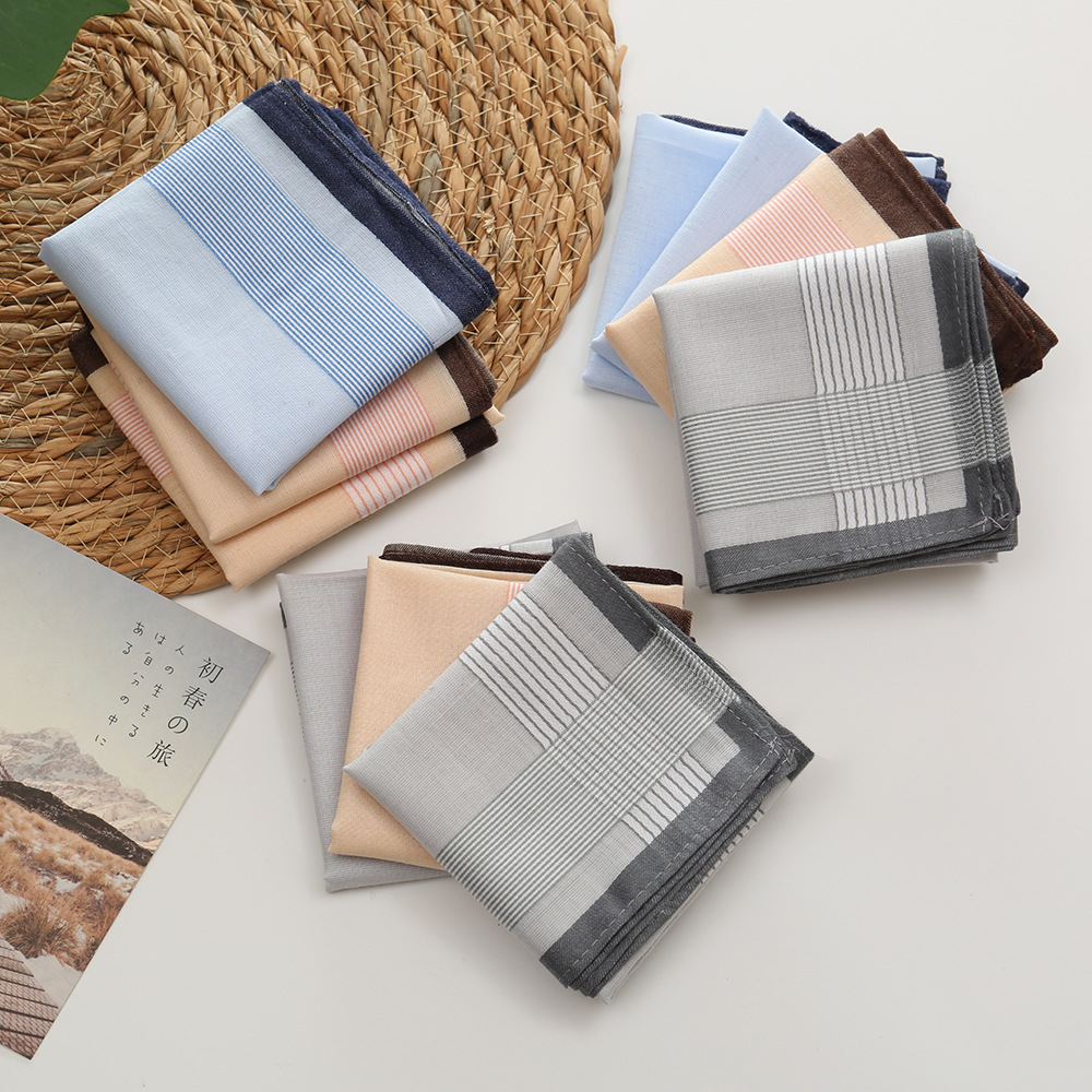 12Pcs 100% Cotton Yarn Dyed Ha - Handkerchief Cotton Men review and price