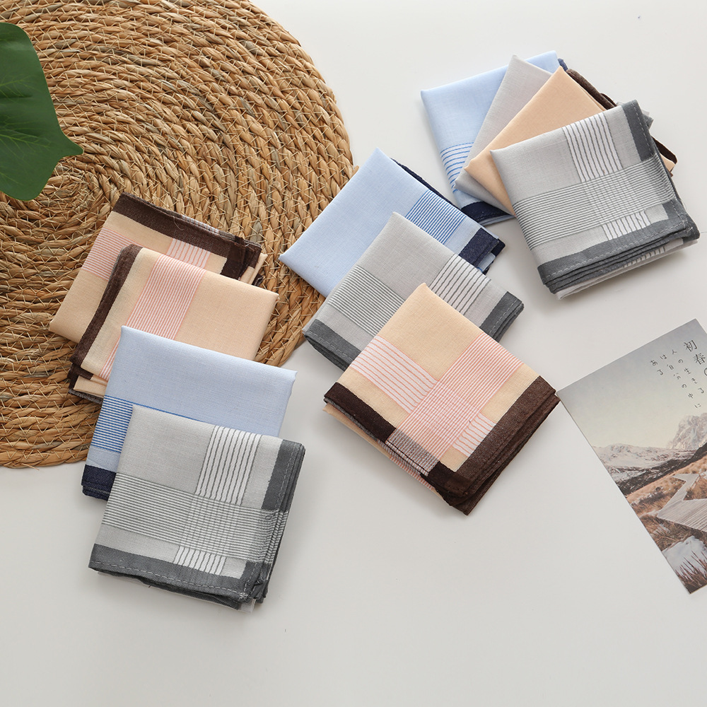 12Pcs 100% Cotton Yarn Dyed Ha - Handkerchief Cotton Men review and price