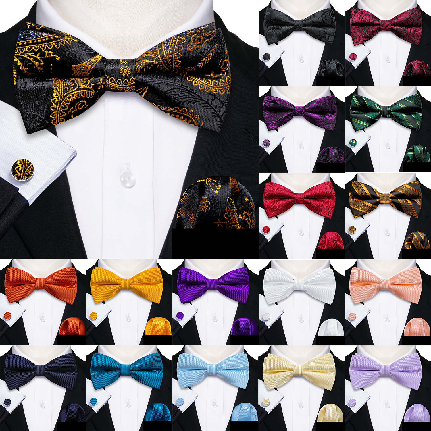 Barry.Wang Silk Mens Bow Tie B - Bow Tie Pre Tied review and price