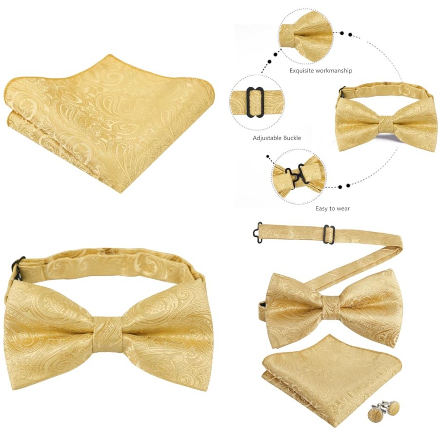 Mens Paisley Bow Tie, Pocket S - Pocket Square Set review and price