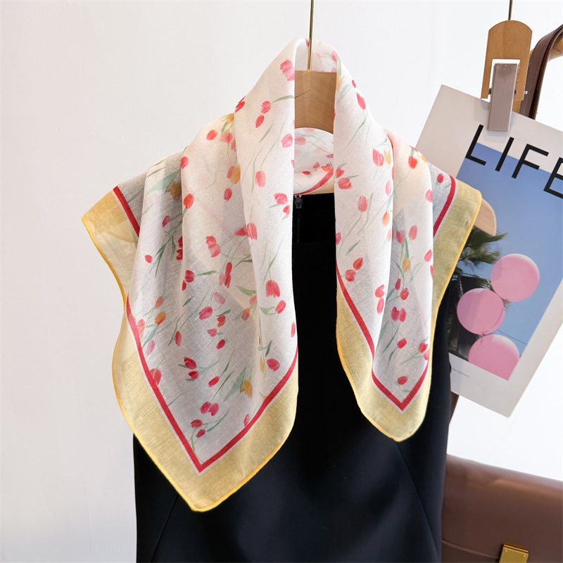 50cm Cotton Linen Square Scarf - Bandana Cotton review and price