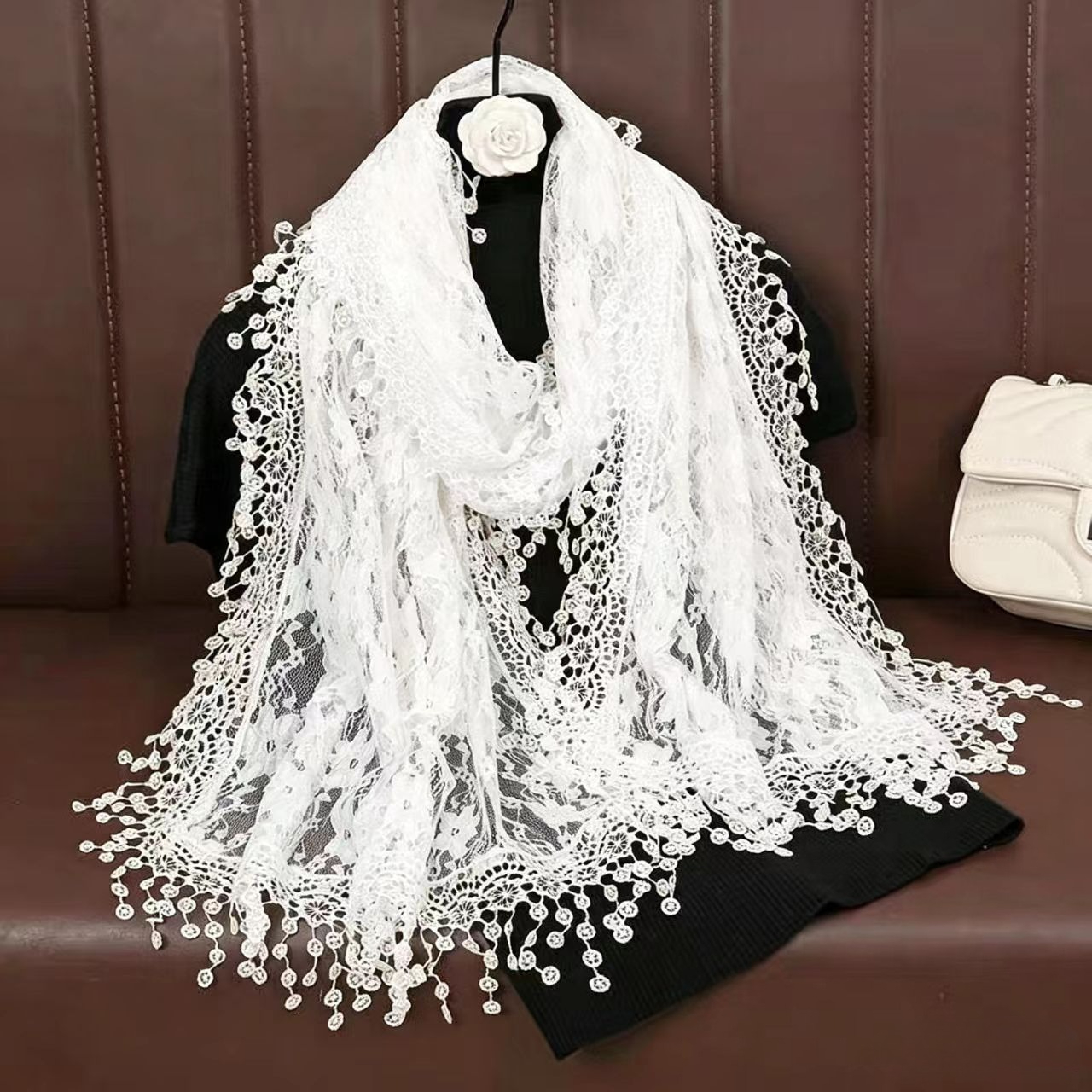 New Embroidery Lace Scarf Shaw - Stole Wedding Shawl review and price