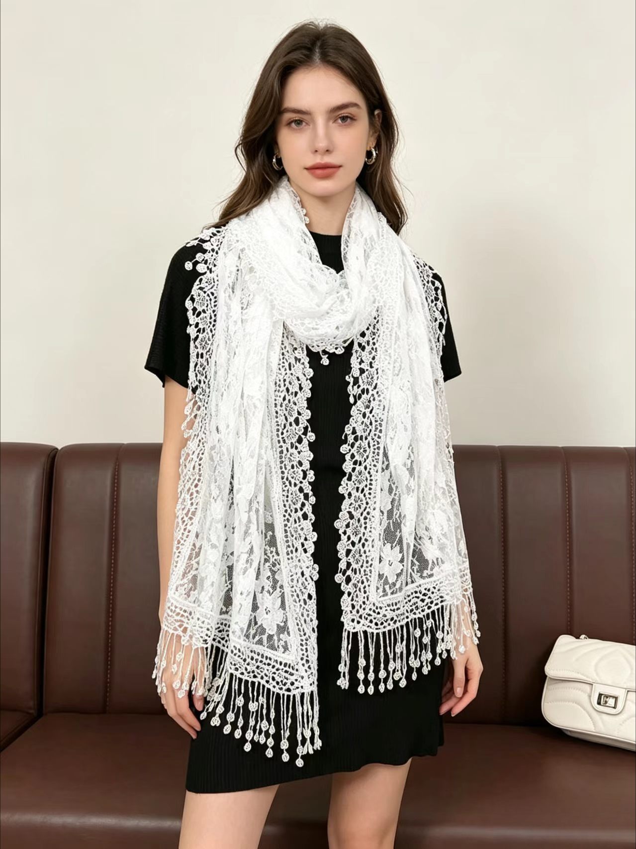 New Embroidery Lace Scarf Shaw - Stole Wedding Shawl review and price