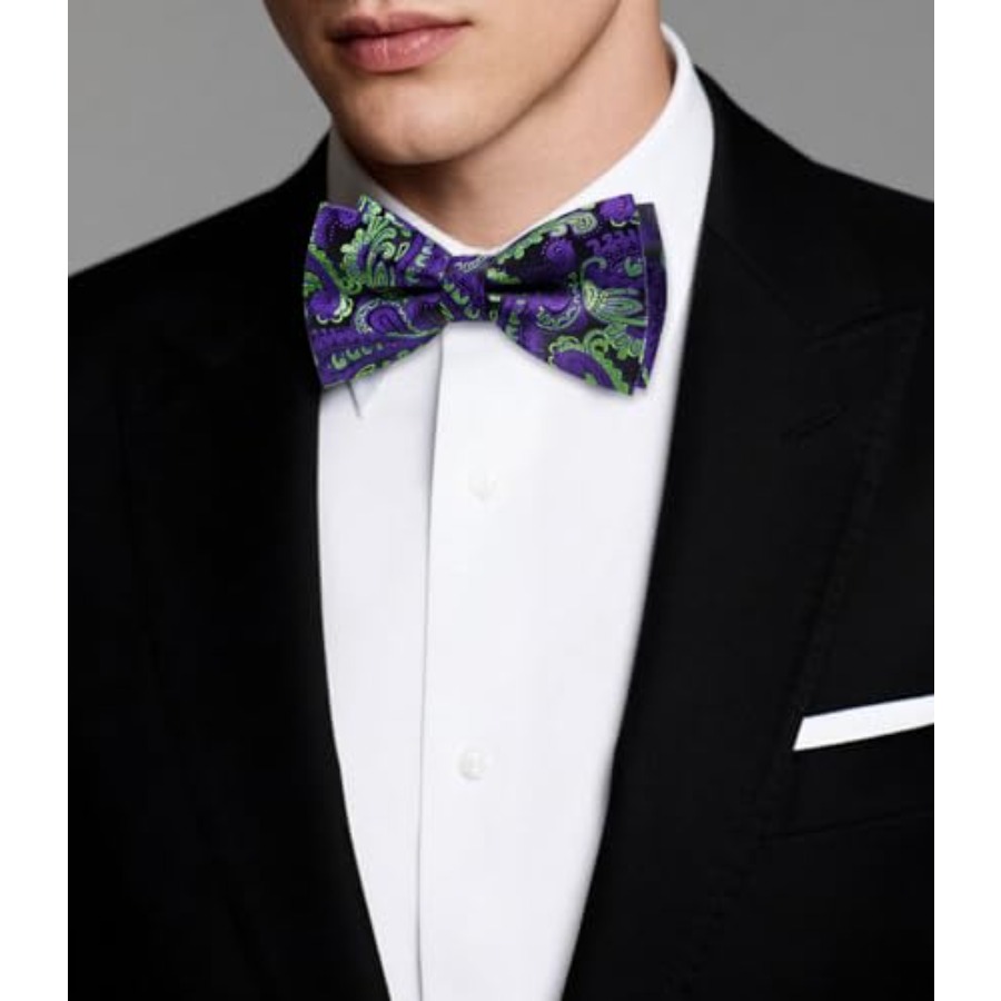 Mens Paisley Striped Bowtie Se - Pocket Square Set review and price